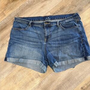 Old Navy Dark Blue Rolled-Hem Denim Shorts